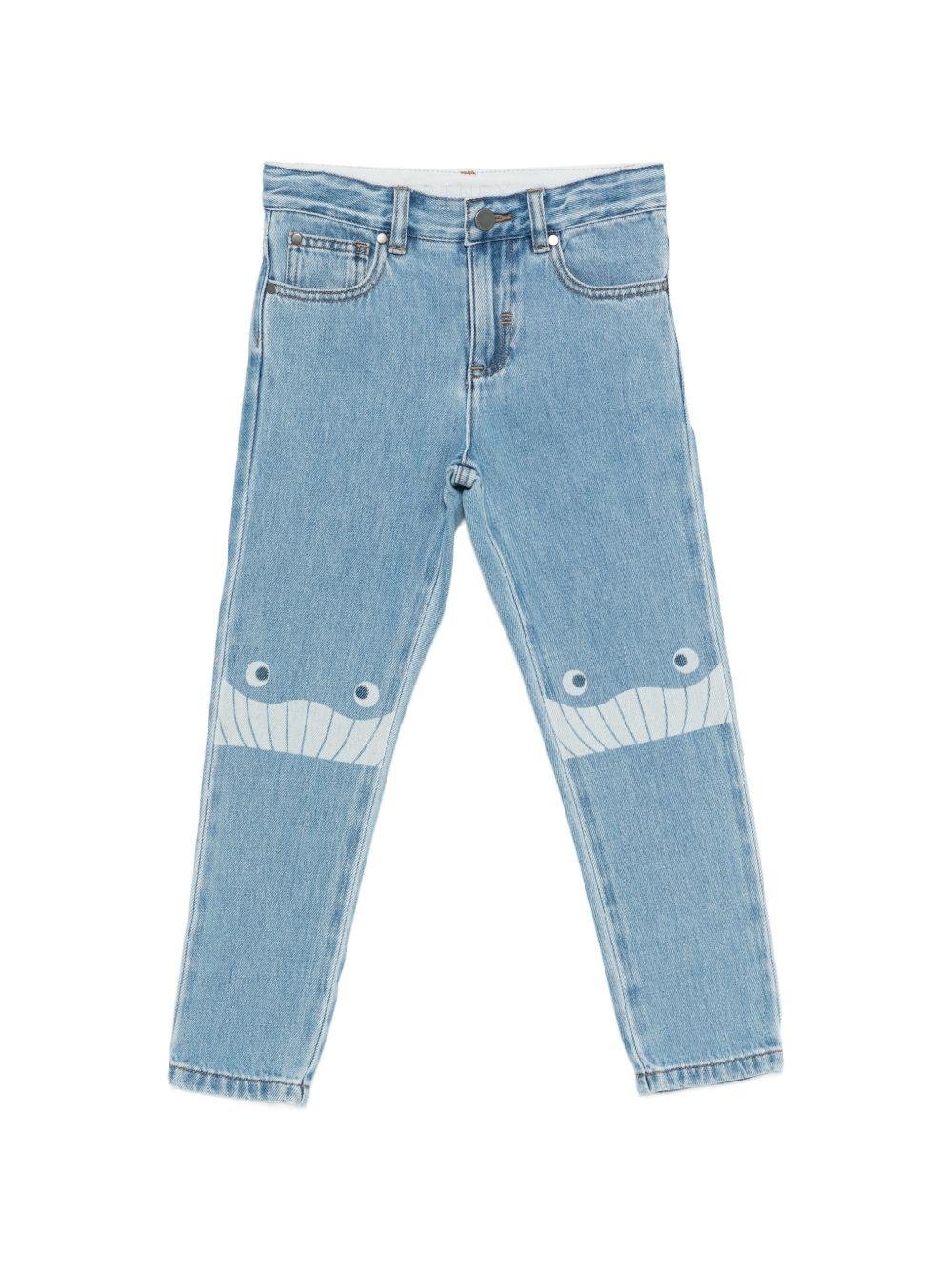 Jeans per bambino Stella McCartney Kids in denim con stampa grafica - Rubino Kids
