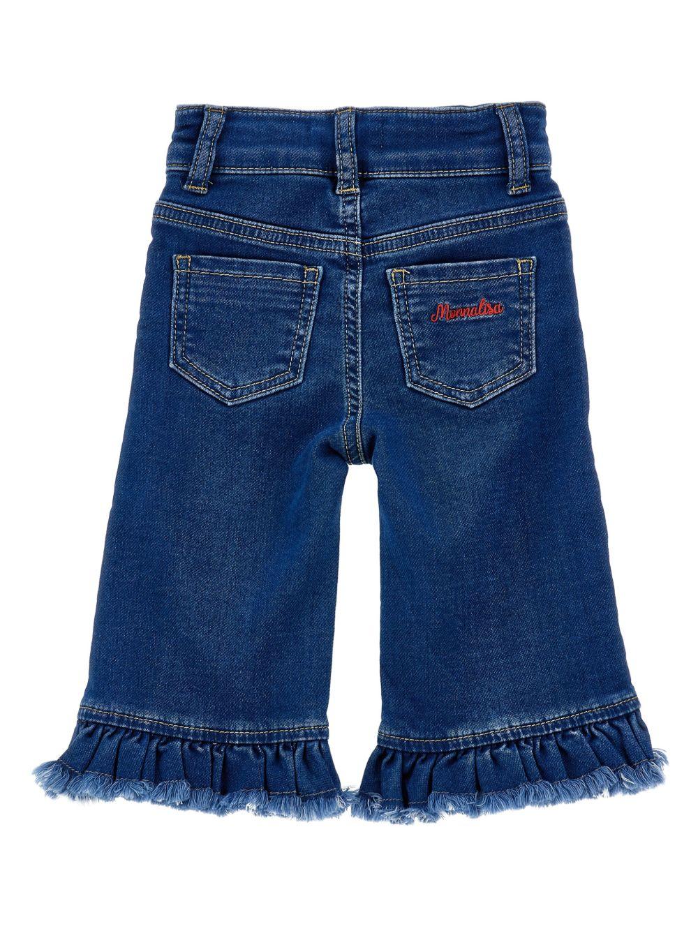 Jeans per neonata Monnalisa denim con motivo a cuori - Rubino Kids