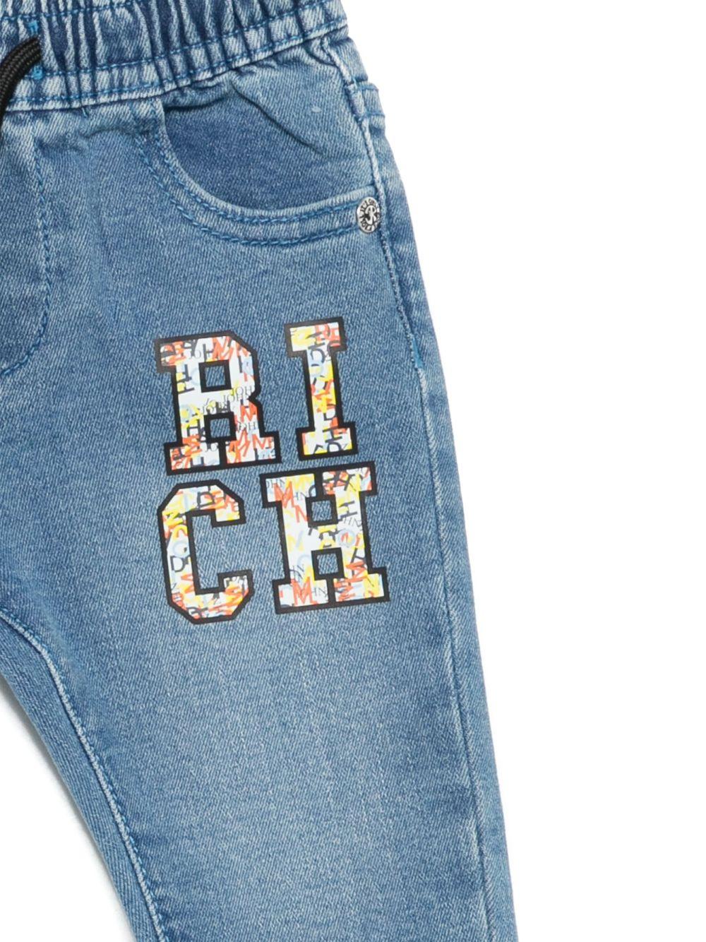 Jeans per neonato John Richmond Junior in denim con stampa - Rubino Kids
