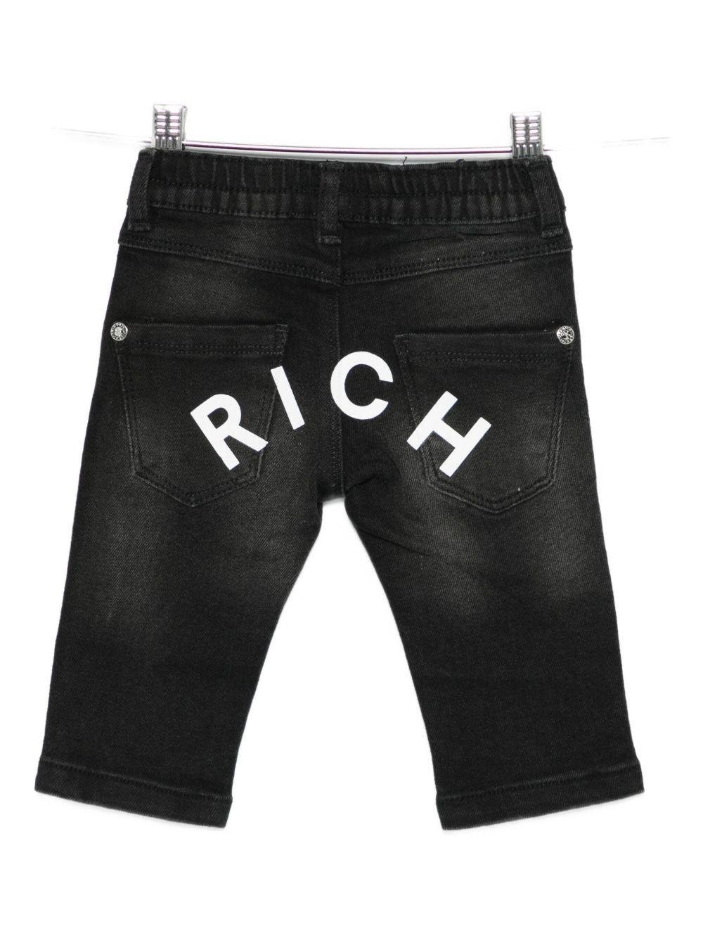 Jeans per neonato John Richmond Junior neri con dettaglio logo - Rubino Kids
