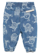 Jeans per neonato Stella McCartney Kids in denim con ricamo all - over - Rubino Kids