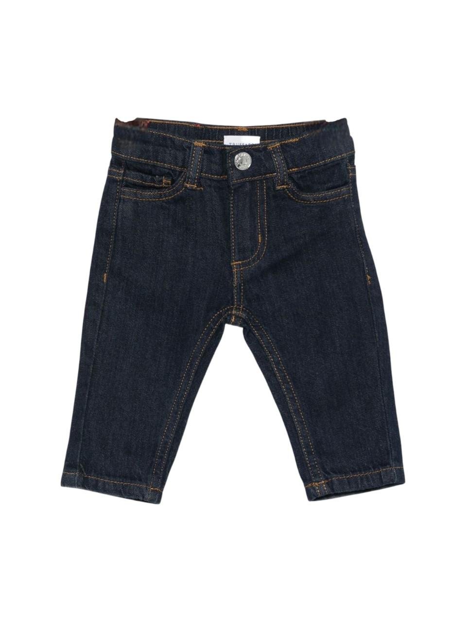 Jeans per neonato Trussardi Junior blu con cuciture a contrasto - Rubino Kids