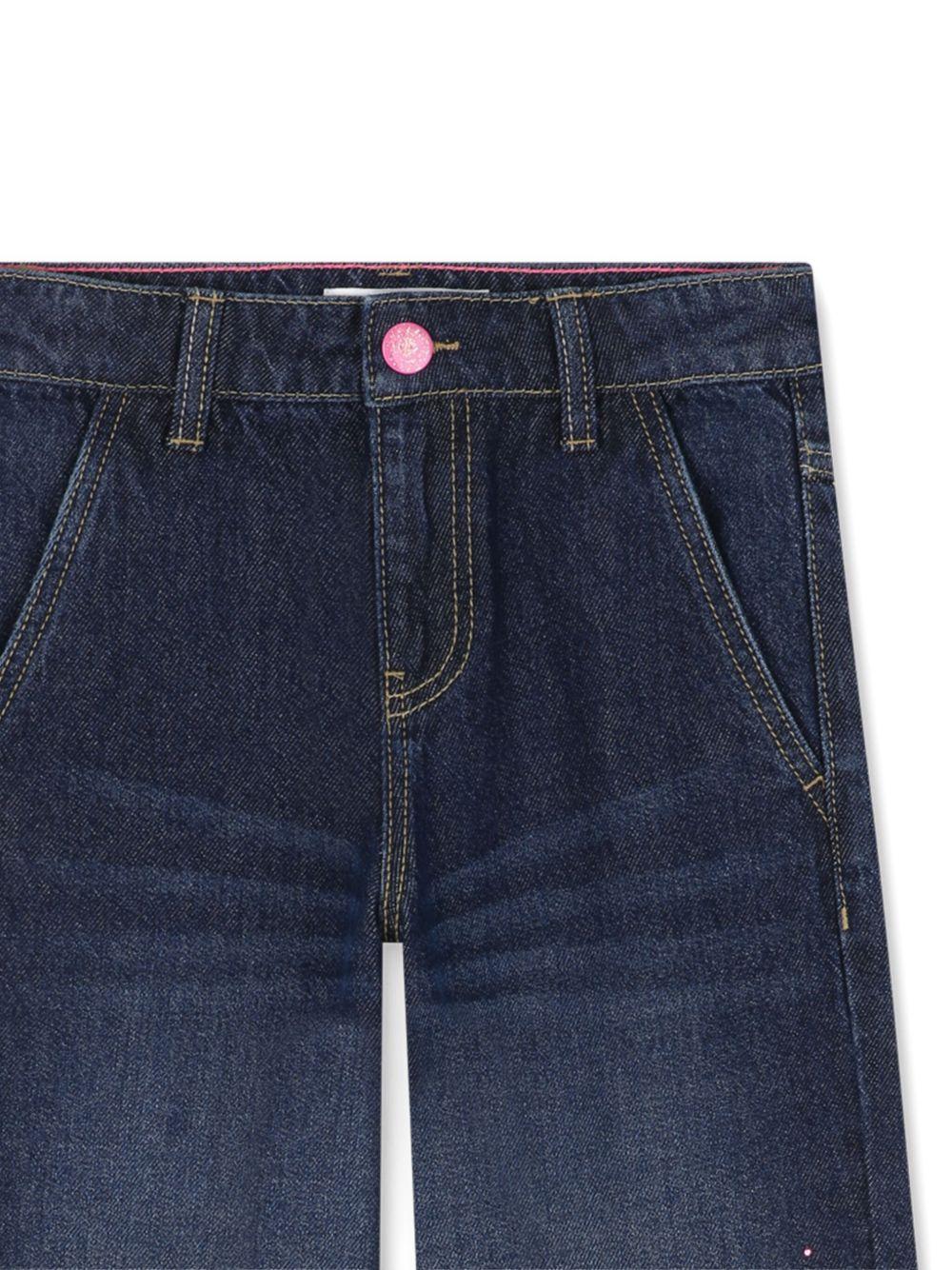 Jeans svasati per bambina Billieblush in denim con strass - Rubino Kids