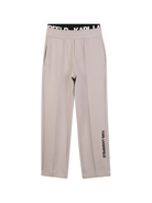 Joggers per bambino Karl Lagerfeld Kids beige con vita elasticizzata - Rubino Kids
