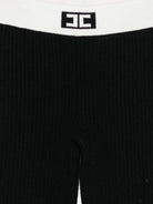 Leggings per bambina Elisabetta Franchi La Mia Bambina nero con bordo a contrasto - Rubino Kids