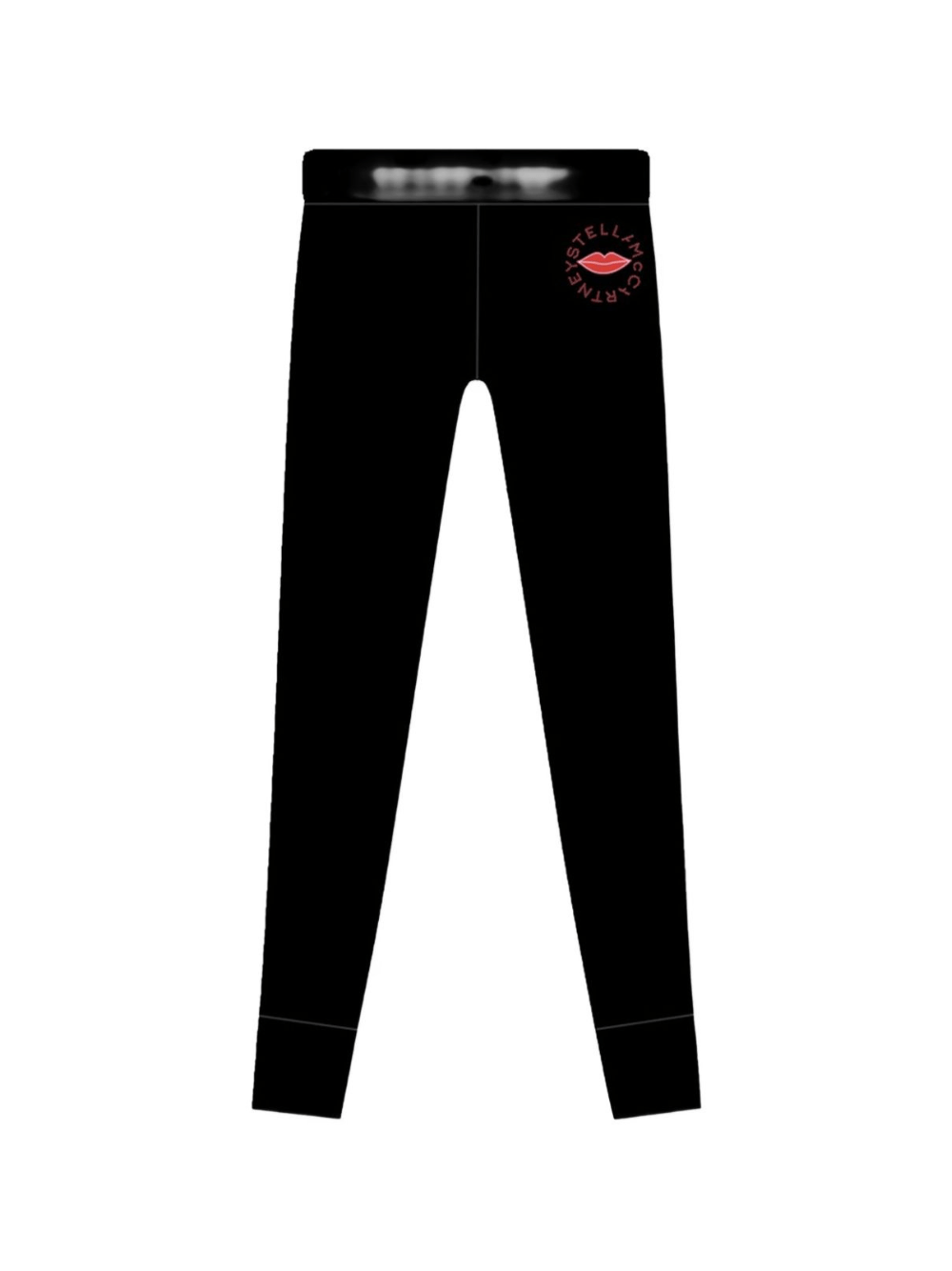 Leggings per bambina Stella McCartney Kids nero con stampa labbra - Rubino Kids