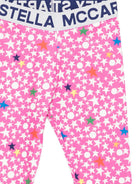 Leggings per bambina Stella McCartney Kids rosa con stampa stelle - Rubino Kids