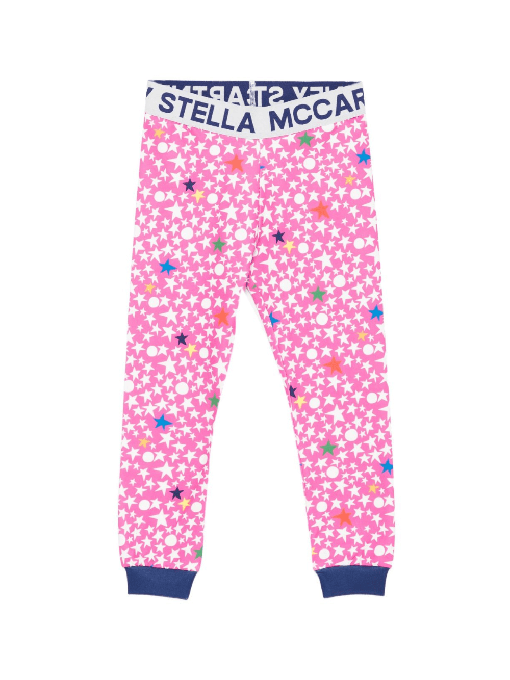 Leggings per bambina Stella McCartney Kids rosa con stampa stelle - Rubino Kids