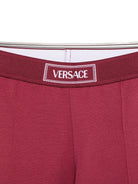 Leggings per bambina Versace Kids bordeaux con orlo con staffa - Rubino Kids