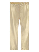 Leggings per bambina Versace Kids color oro a vita alta - Rubino Kids