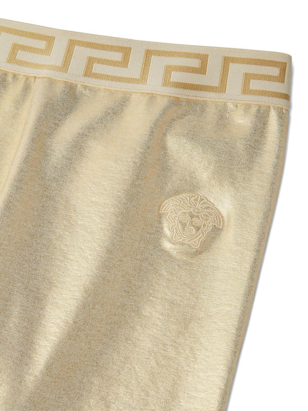 Leggings per bambina Versace Kids color oro a vita alta - Rubino Kids
