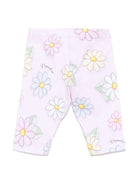 Leggings per neonata Monnalisa rosa con stampa floreale - Rubino Kids