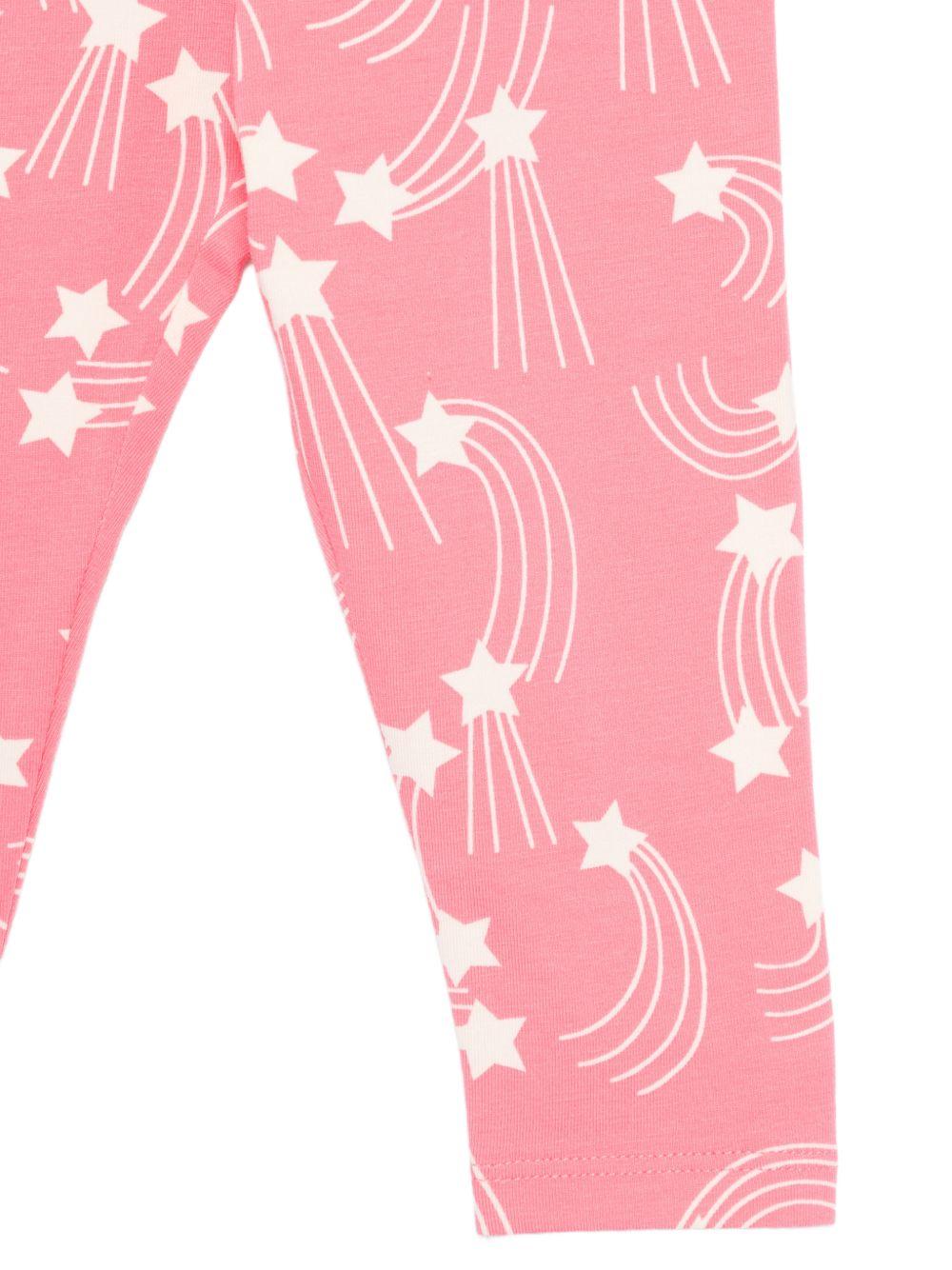 Leggins per neonata Mini Rodini rosa con stampa stelle all - over - Rubino Kids