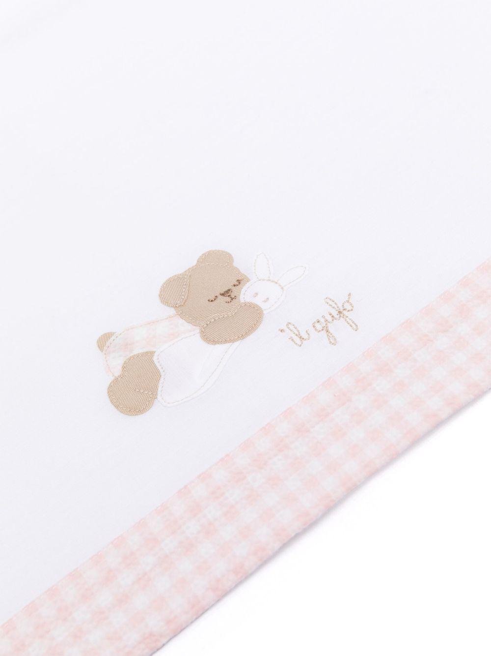 Lenzuola con logo per neonato Il Gufo bianco con orlo rifinito - Rubino Kids