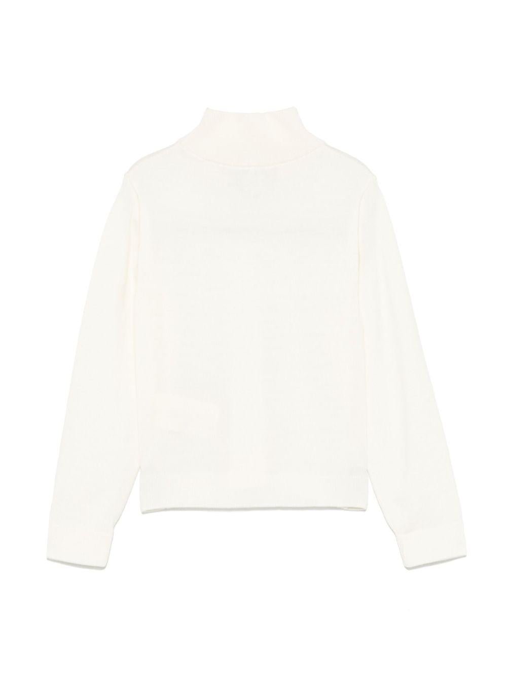 Maglia per bambina Fendi Kids bianco con collo alto - Rubino Kids