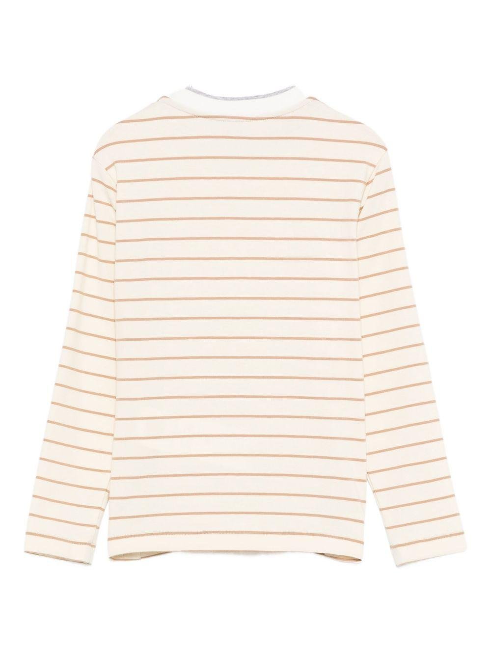 Maglia per bambino Eleventy Kids beige con motivo a righe - Rubino Kids