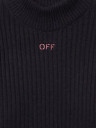 Maglione a coste Off Stamp per bambina Off - White Kids nero con collo finto - Rubino Kids