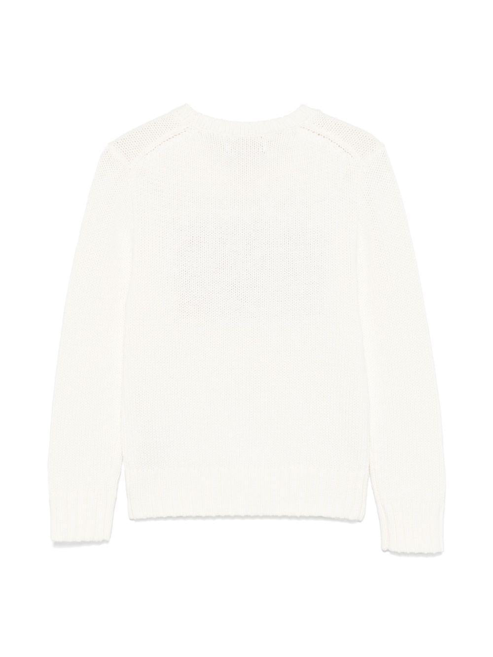 Maglione con logo per bambino POLO RALPH LAUREN KIDS bianco con dettaglio con bandiera - Rubino Kids