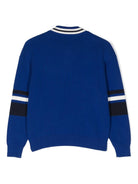Maglione con ricamo per bambino Dolce & Gabbana Kids blu con scollo a V - Rubino Kids
