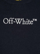 Maglione con ricamo per bambino Off - White Kids blu con design senza fodera - Rubino Kids