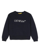 Maglione con ricamo per bambino Off - White Kids blu con design senza fodera - Rubino Kids