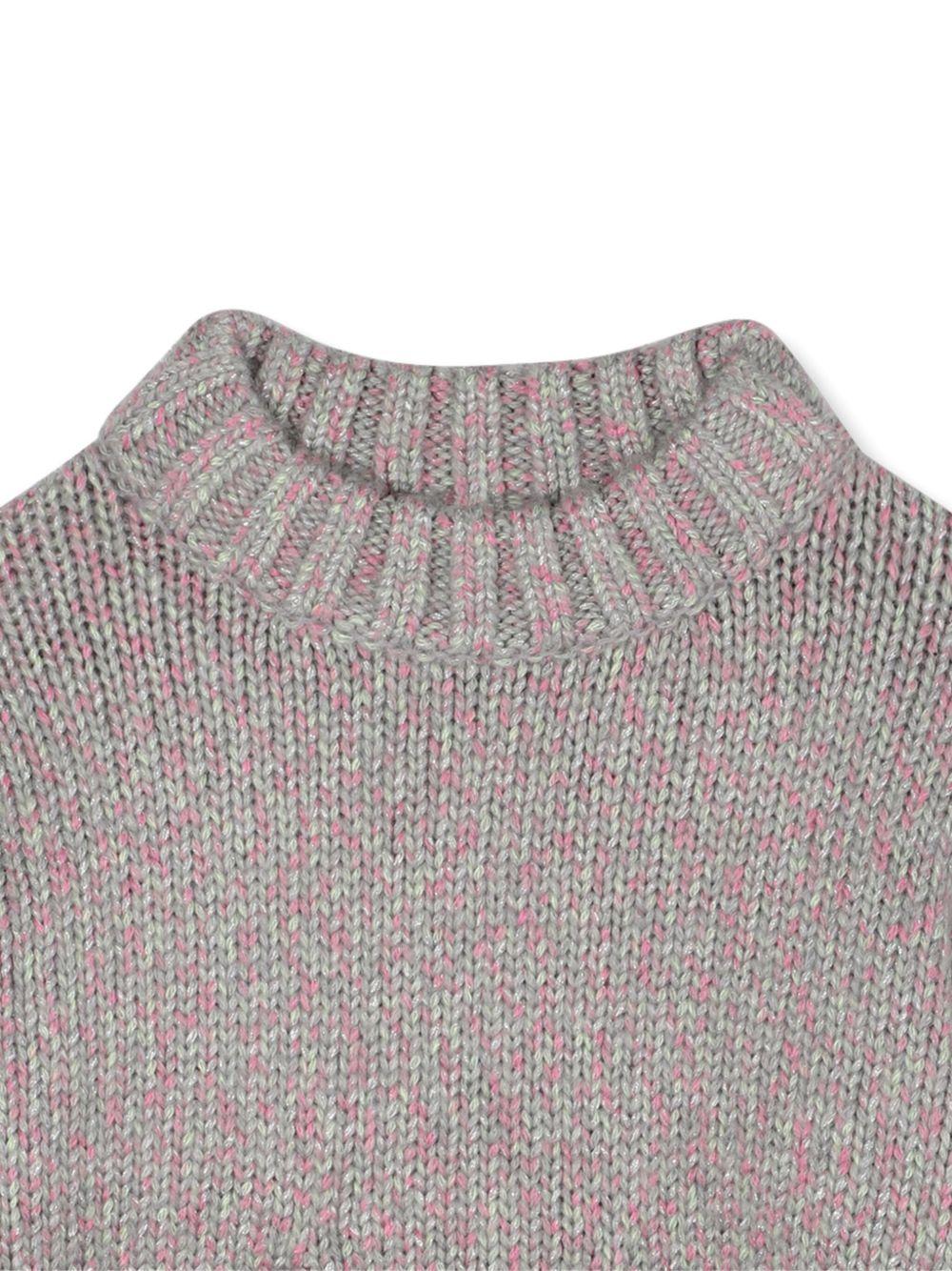 Maglione crop per bambina Billieblush grigio con maniche a palloncino - Rubino Kids