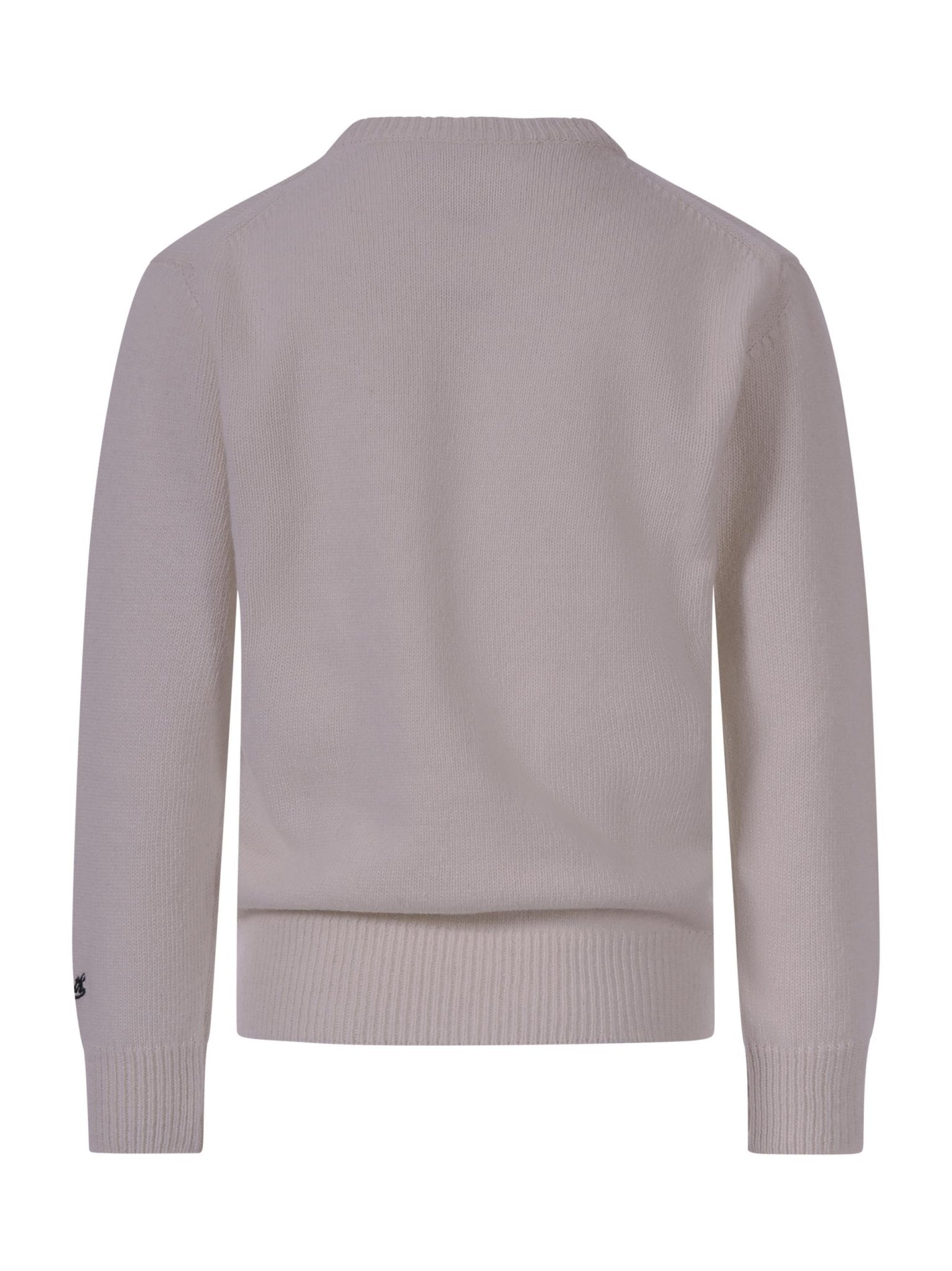 Maglione Douglas per bimbo MC2 Saint Barth Kids bianco con ricamo Courmayeur sul davanti - Rubino Kids