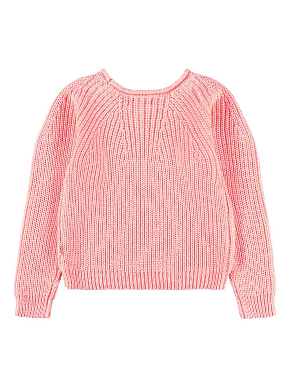 Maglione Gaye per bambina Molo rosa con lavorazione in maglia a coste - Rubino Kids