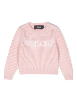Knitted sweater with embroidered logo