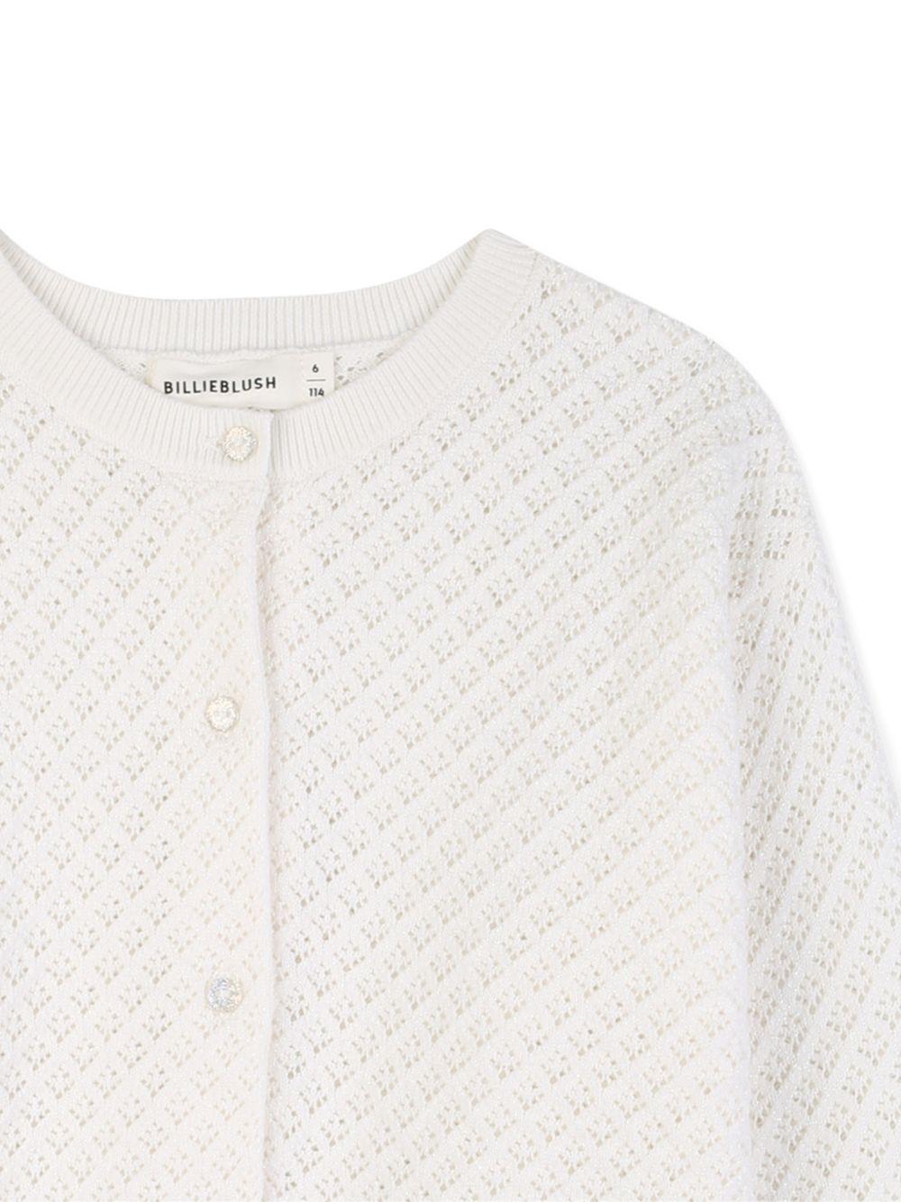 Maglione per bambina Billieblush bianco con lavorazione in maglia - Rubino Kids