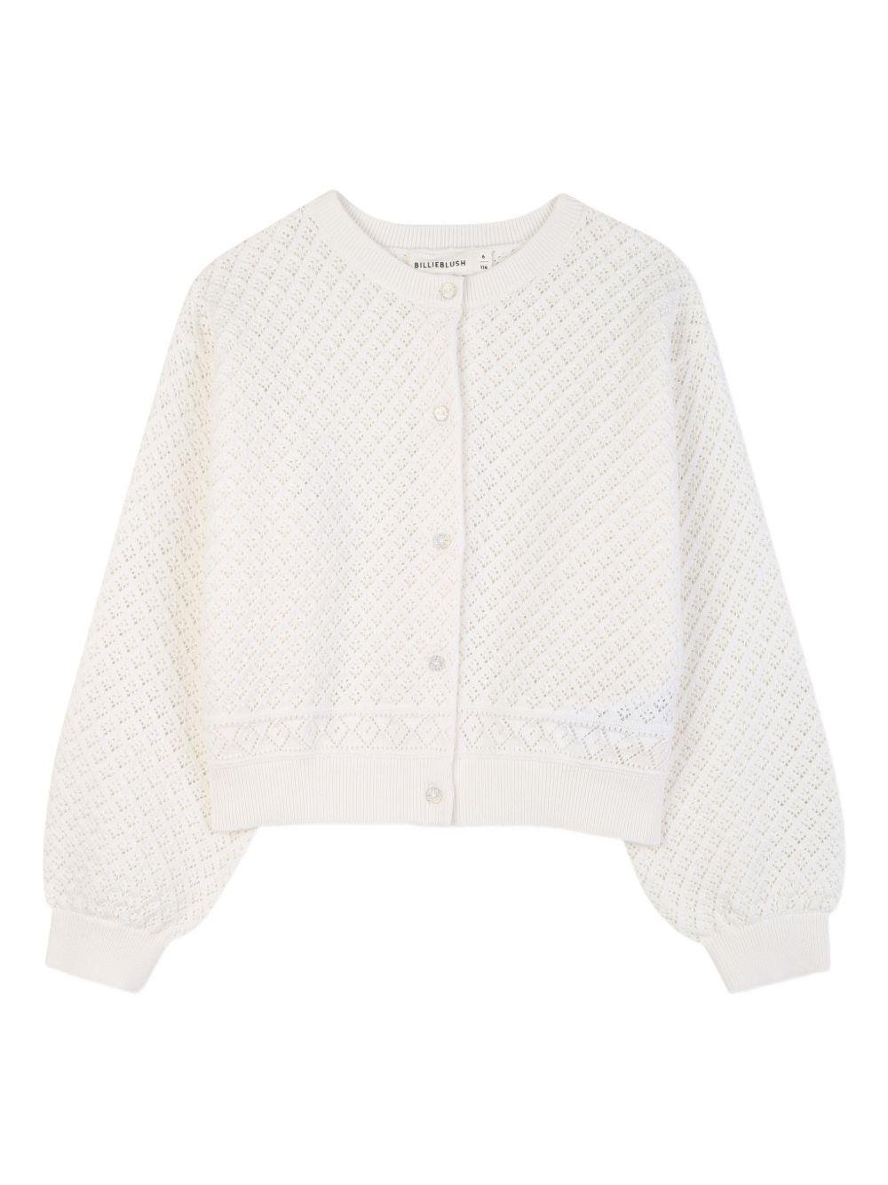 Maglione per bambina Billieblush bianco con lavorazione in maglia - Rubino Kids