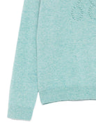 Maglione per bambina Bonpoint azzurro con logo ricamato - Rubino Kids