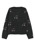 Maglione per bambina Bonpoint grigio con motivo ciliegie - Rubino Kids