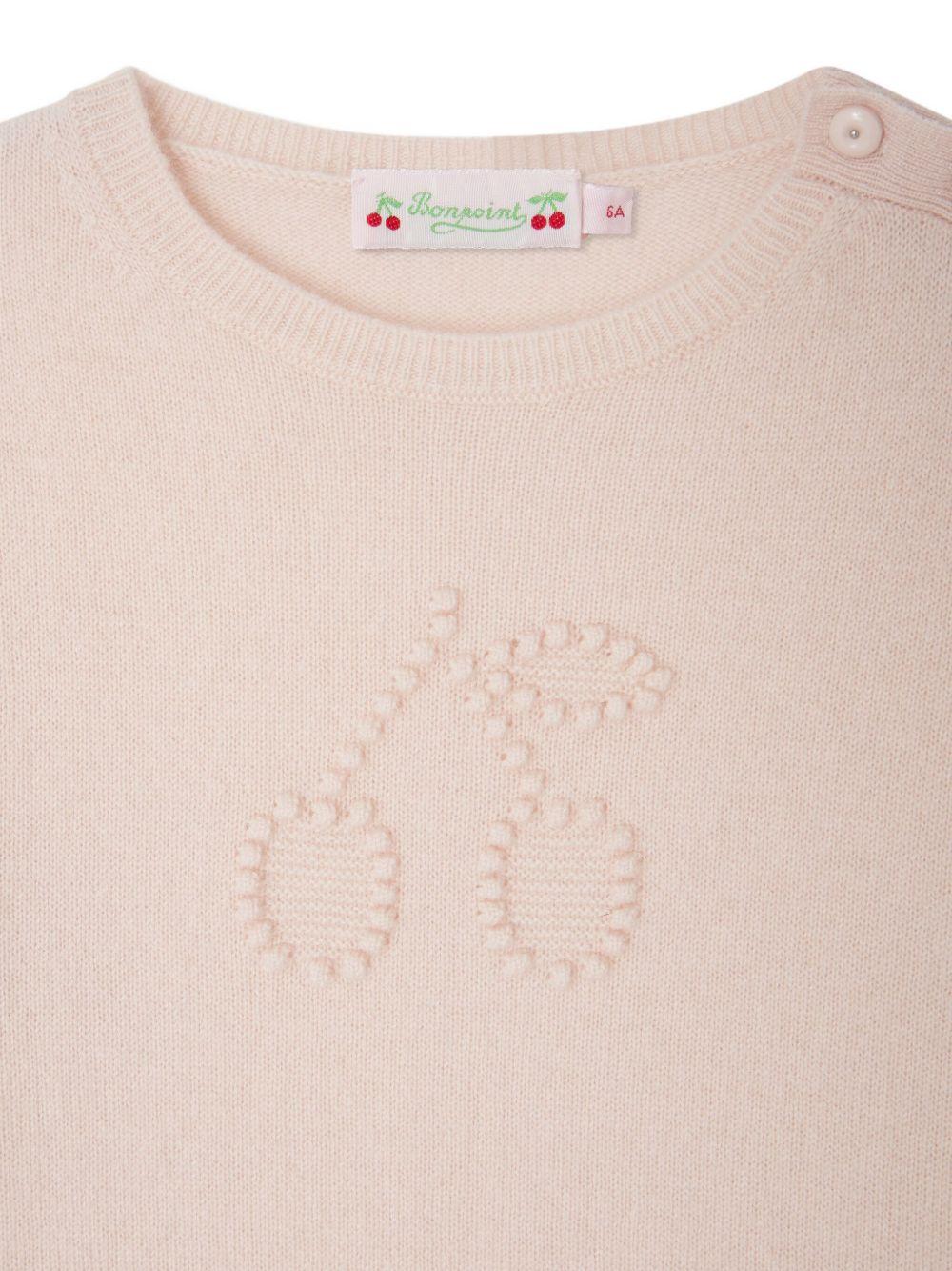 Maglione per bambina Bonpoint rosa con decorazione - Rubino Kids