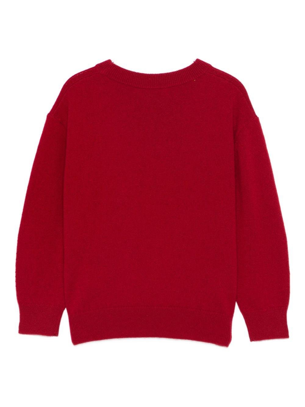 Maglione per bambina Bonpoint rosso con stampa cavallo - Rubino Kids