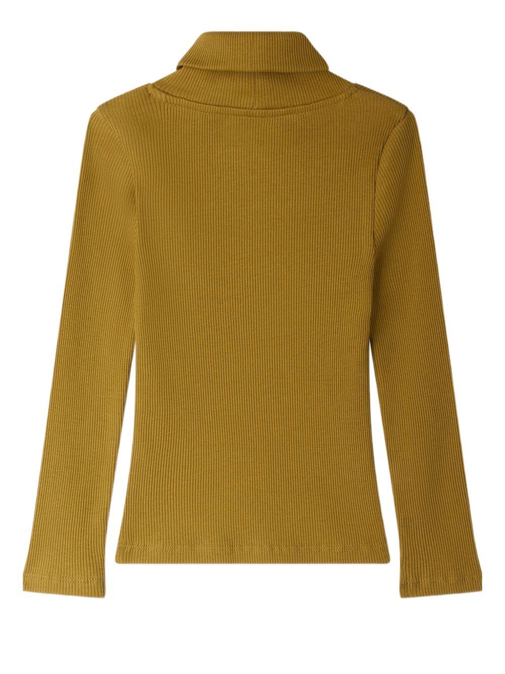 Maglione per bambina Bonpoint Tahiti giallo cachi a coste - Rubino Kids