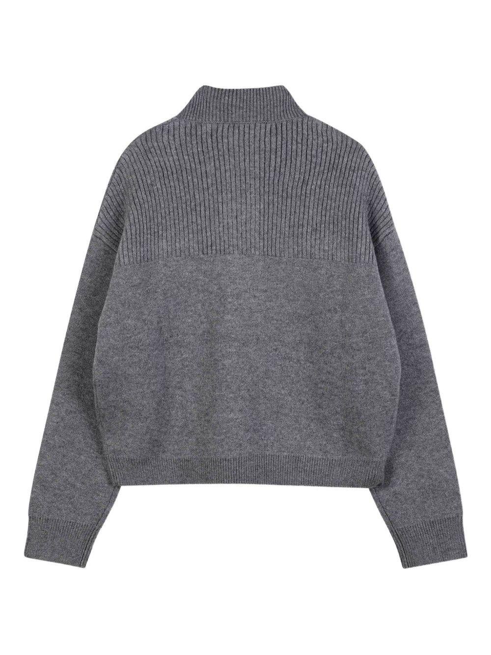Maglione per bambina Chloé Kids grigio con due tasche frontali - Rubino Kids