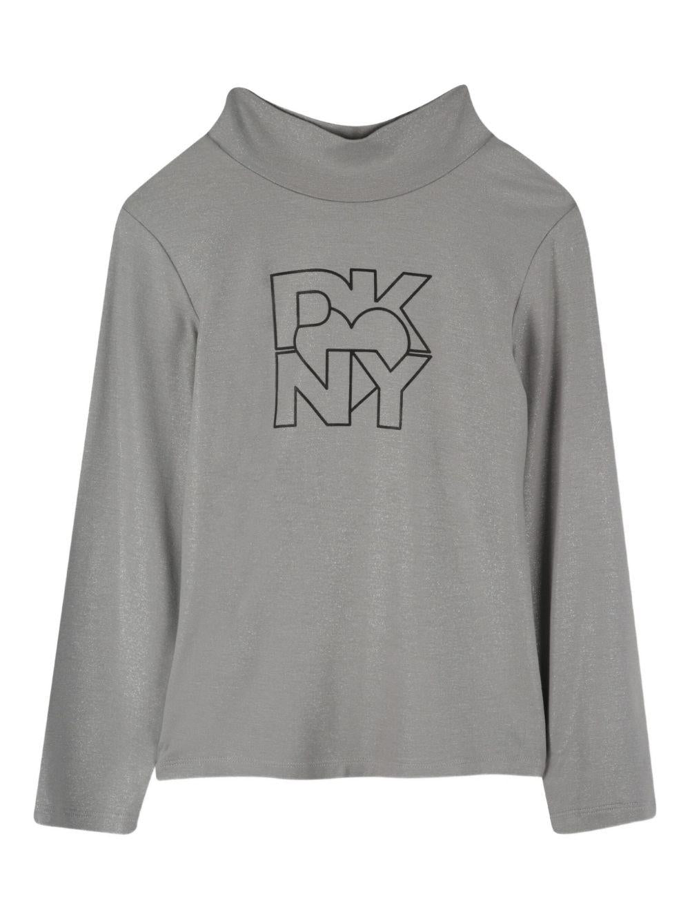 Maglione per bambina DKNY Kids grigio con collo a lupetto - Rubino Kids
