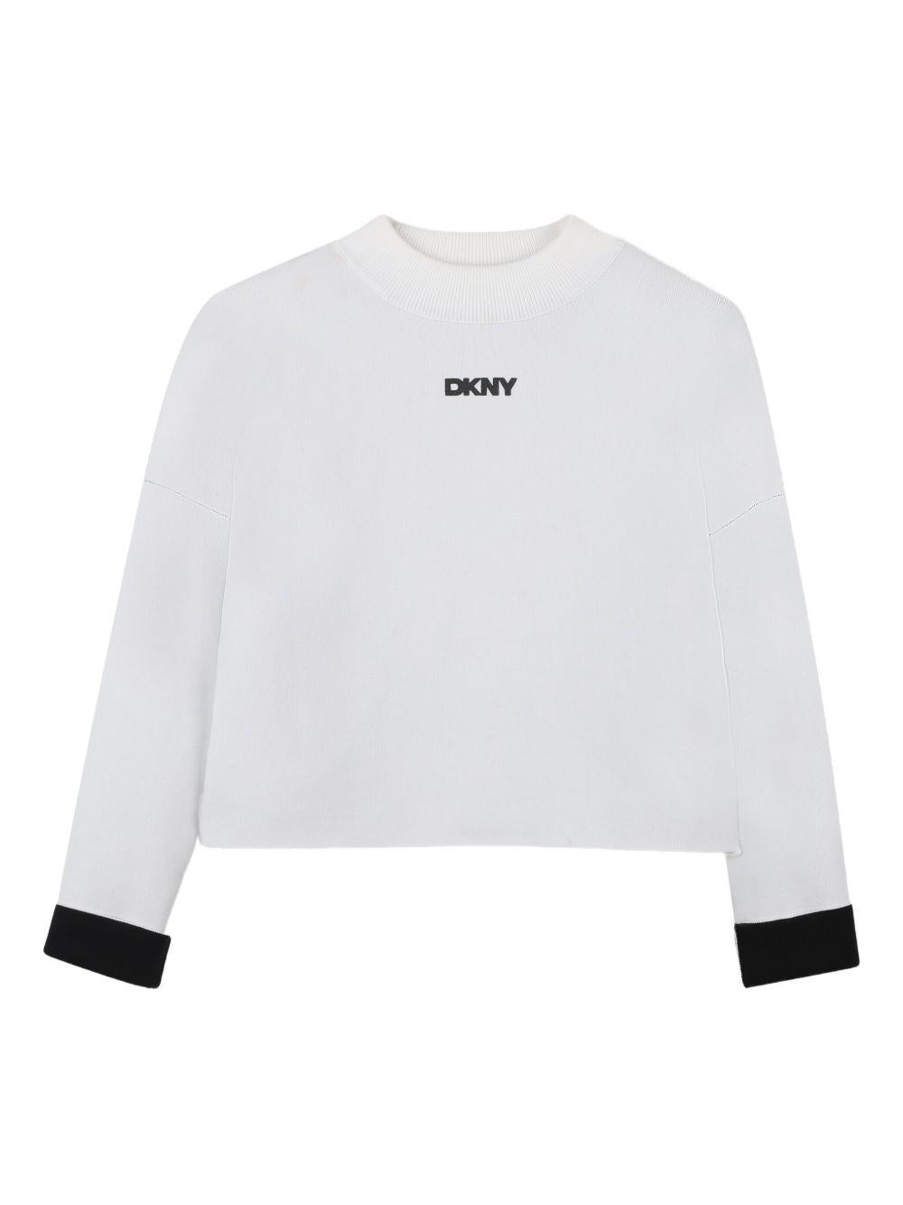 Maglione per bambina Dkny Kids multicolore con dettaglio con logo - Rubino Kids