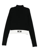 Maglione per bambina Elisabetta Franchi La Mia Bambina nero con banda logo - Rubino Kids