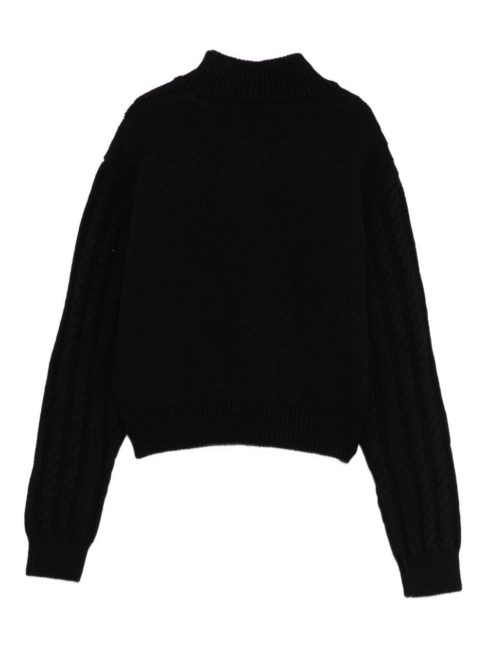 Maglione per bambina Elisabetta Franchi La Mia Bambina nero con dettagli con logo - Rubino Kids