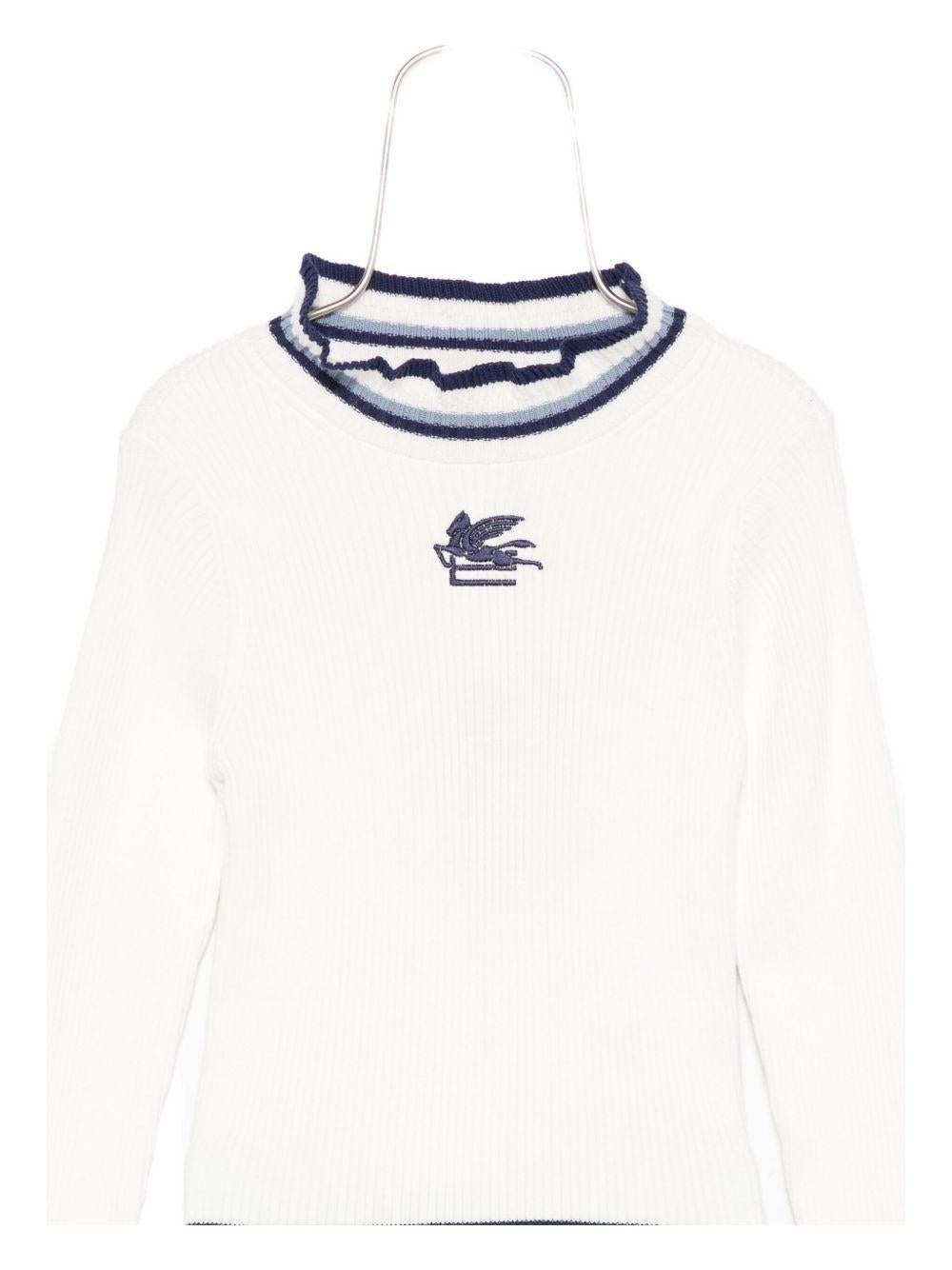 Maglione per bambina Etro Kids bianco con dettagli ricamati - Rubino Kids