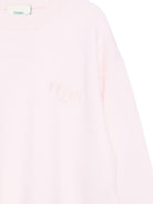 Maglione per bambina Fendi Kids rosa in lana con logo - Rubino Kids