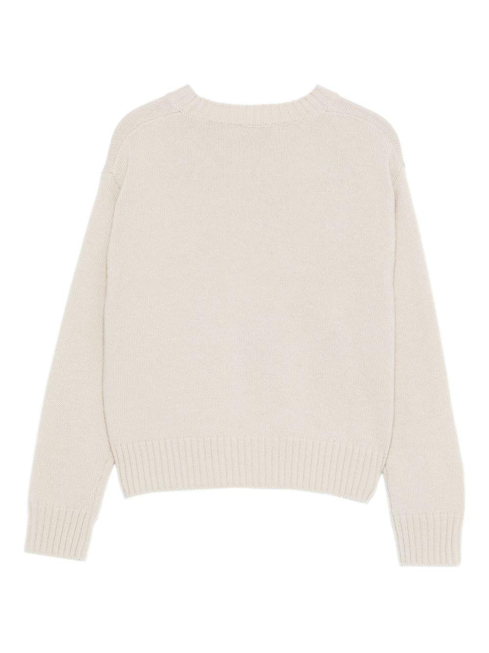 Maglione per bambina Il Gufo grigio con ricamo funghi - Rubino Kids