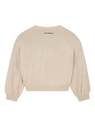 Maglione per bambina Karl Lagerfeld Kids beige con applicazione - Rubino Kids