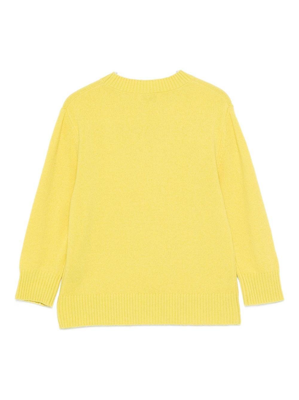 Maglione per bambina Laneus Kids giallo con logo ricamato sul davanti - Rubino Kids