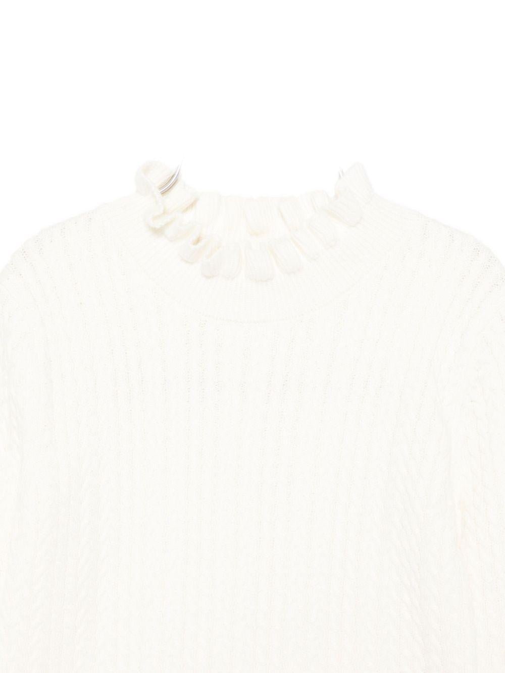 Maglione per bambina Louise Misha bianco con dettagli arricciati - Rubino Kids