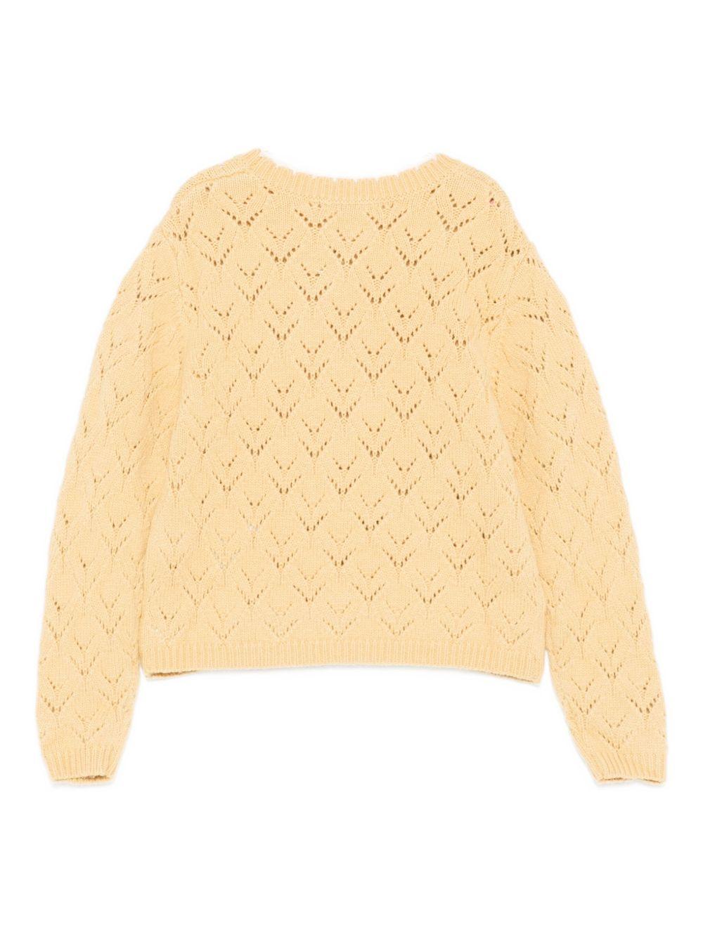 Maglione per bambina Louise Misha giallo con ricamo floreale - Rubino Kids