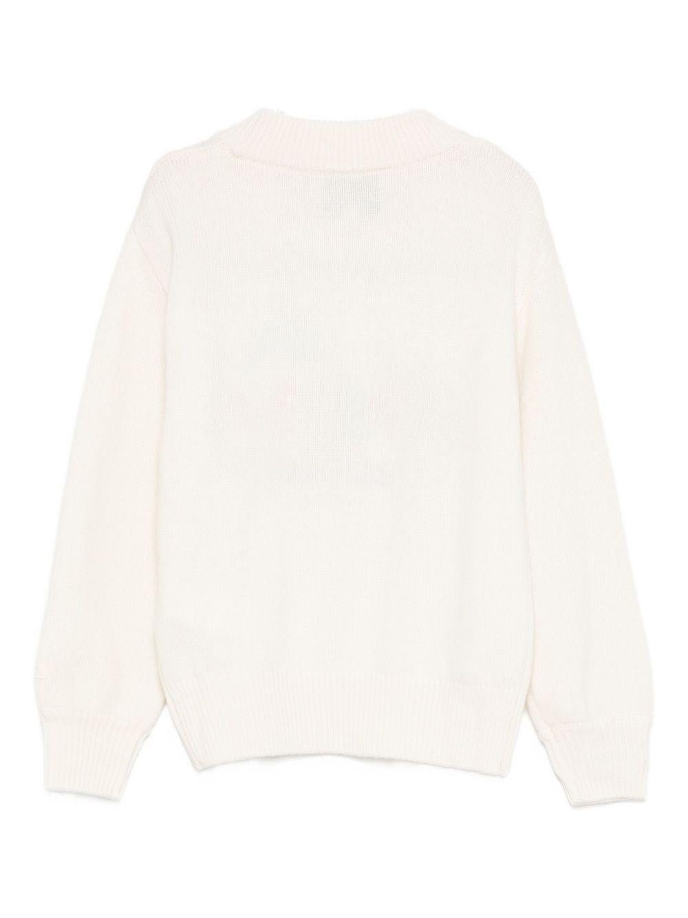 Maglione per bambina MC2 Saint Barth Kids bianco con stampa grafica - Rubino Kids