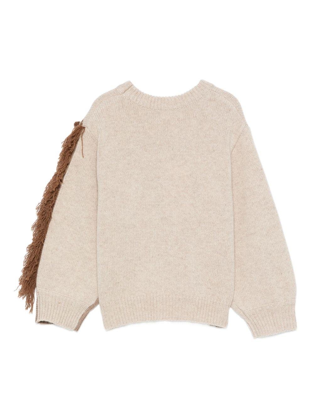 Maglione per bambina Molo beige con frange a testa di cavallo - Rubino Kids